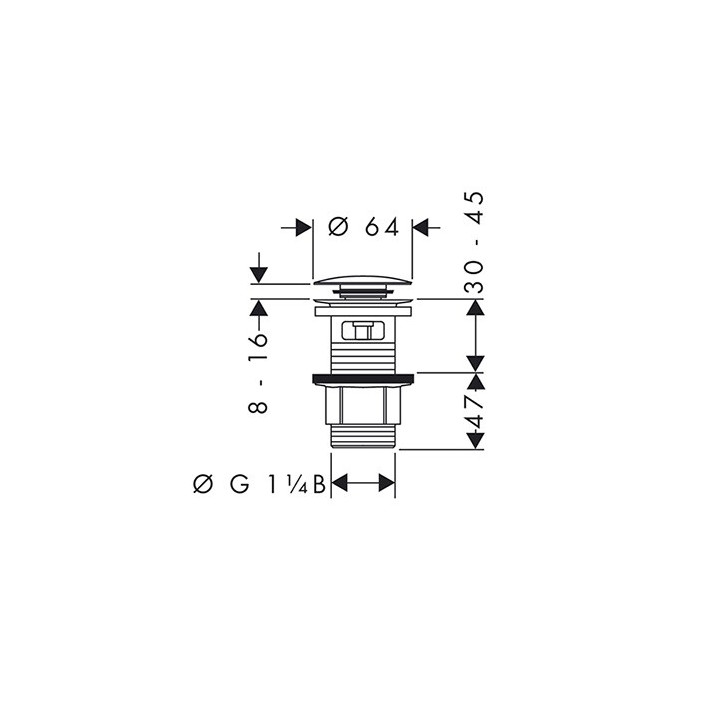 Hansgrohe 50105000 донный клапан для раковины