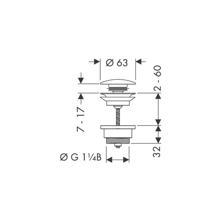 Hansgrohe 50100000 донный клапан для раковин
