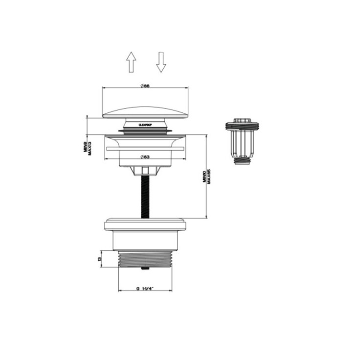Gessi 54599#726 донный клапан для раковины