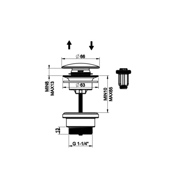 Gessi 54599#239 донный клапан для раковины