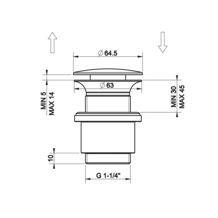 Gessi 01420#299 донный клапан без перелива