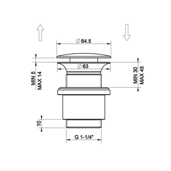 Донный клапан Gessi 01420#187 бронза