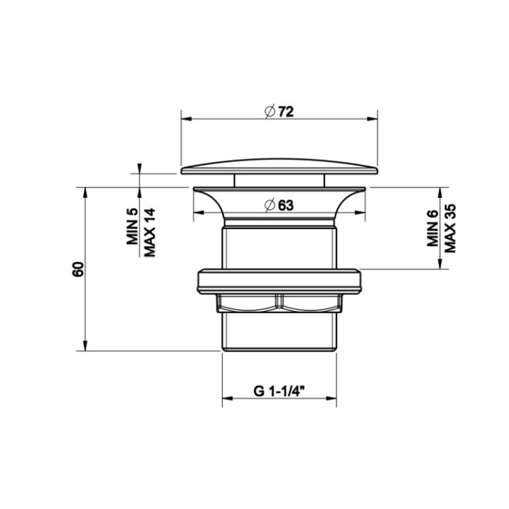Донный клапан Gessi 01376#147, раковина, хром