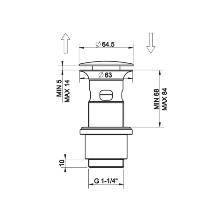 Донный клапан Gessi 01422#299 Matt Black для раковины