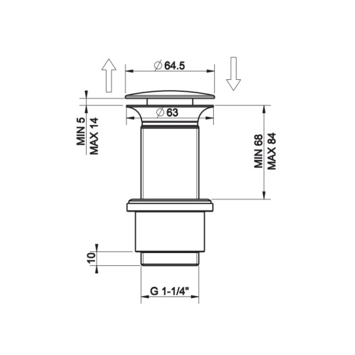 Gessi 01423#149 донный клапан Finox Nickel