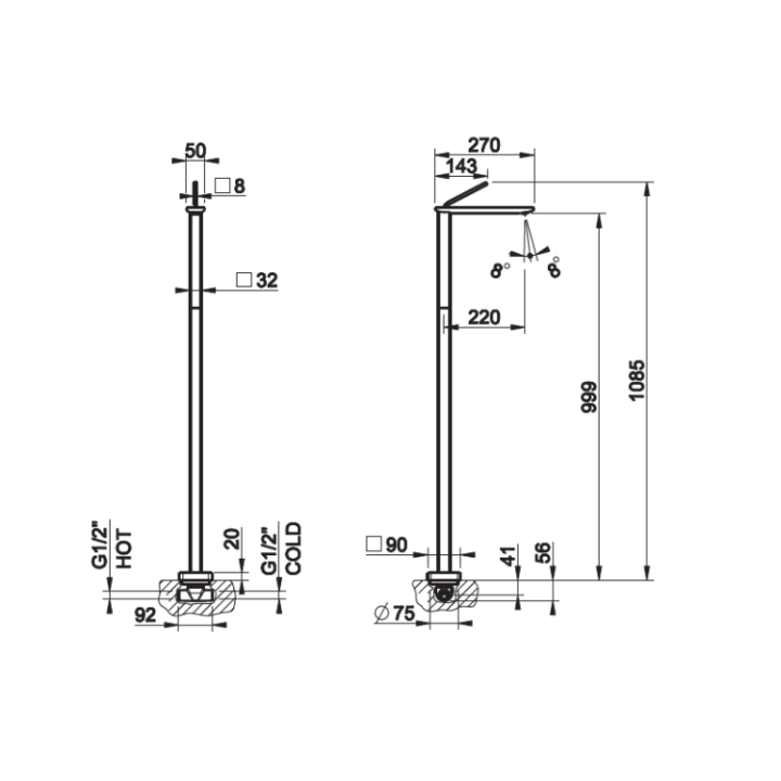 Gessi 20699#031 скрытая часть смесителя