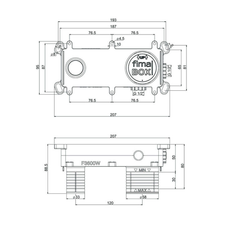 Fima F3600W скрытая часть для смесителя