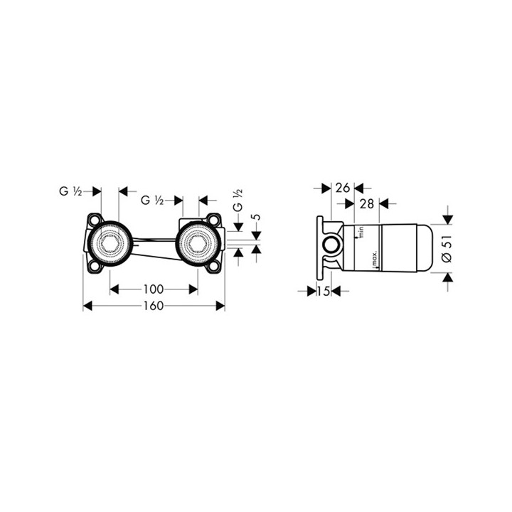 Hansgrohe 13622180 скрытая часть смесителя