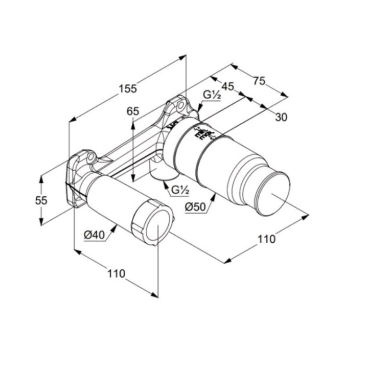 Kludi 38241 скрытая часть для смесителя Renon