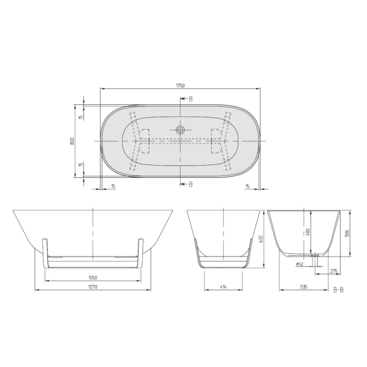 Villeroy&Boch UBQ175ANH7F400V-01 ванна 175x80 см