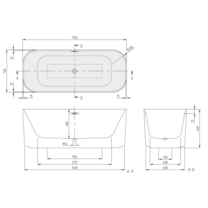 Villeroy&Boch UBQ177FIN7A500V301 ванна 170x70