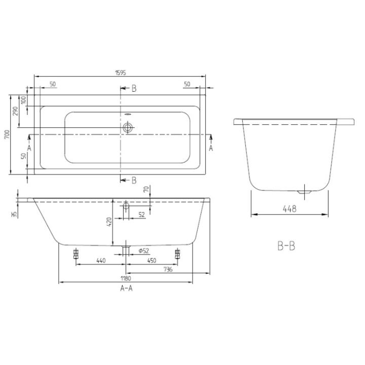 Villeroy&Boch UBA167SUB2V-01 ванна 160x70