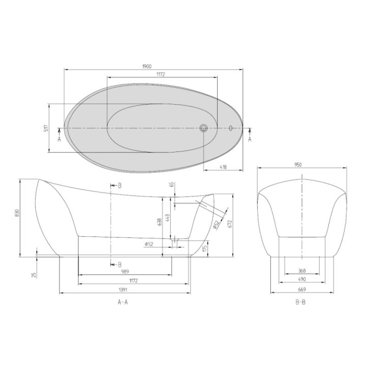 Villeroy&Boch UBQ194AVE9T1V-01 ванна 190x95 см
