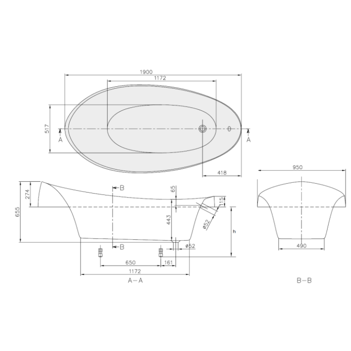 Villeroy&Boch UBQ194AVE7V-01 ванна 190x95