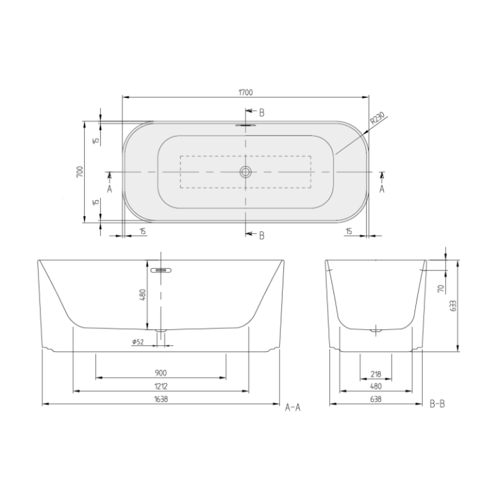 Villeroy&Boch UBQ177FIN7N300V301 ванна Finion 170x70