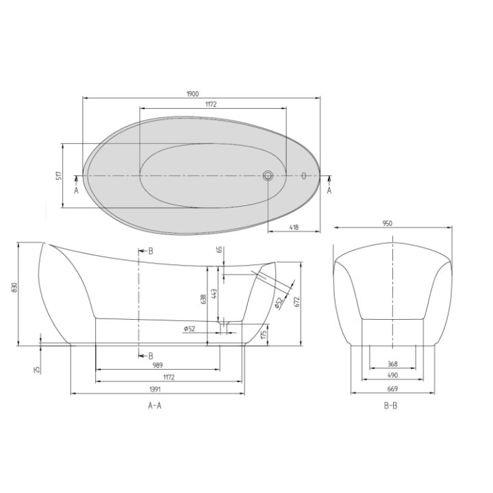 Villeroy&Boch UBQ194AVE9W1BCV-RW ванна 199x95