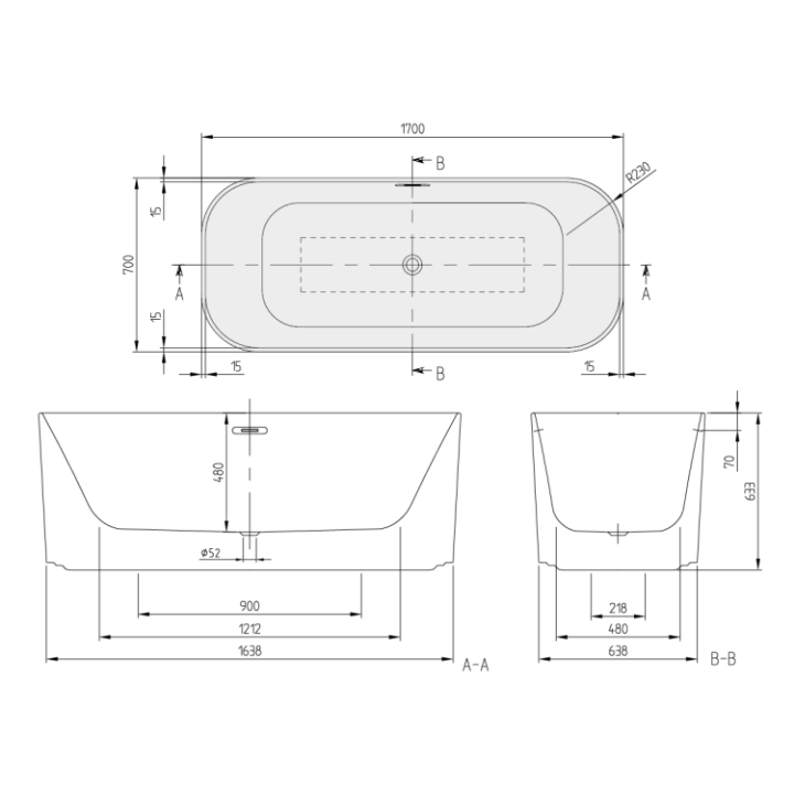 Villeroy&Boch UBQ177FIN7N100V3RW ванна 170x70