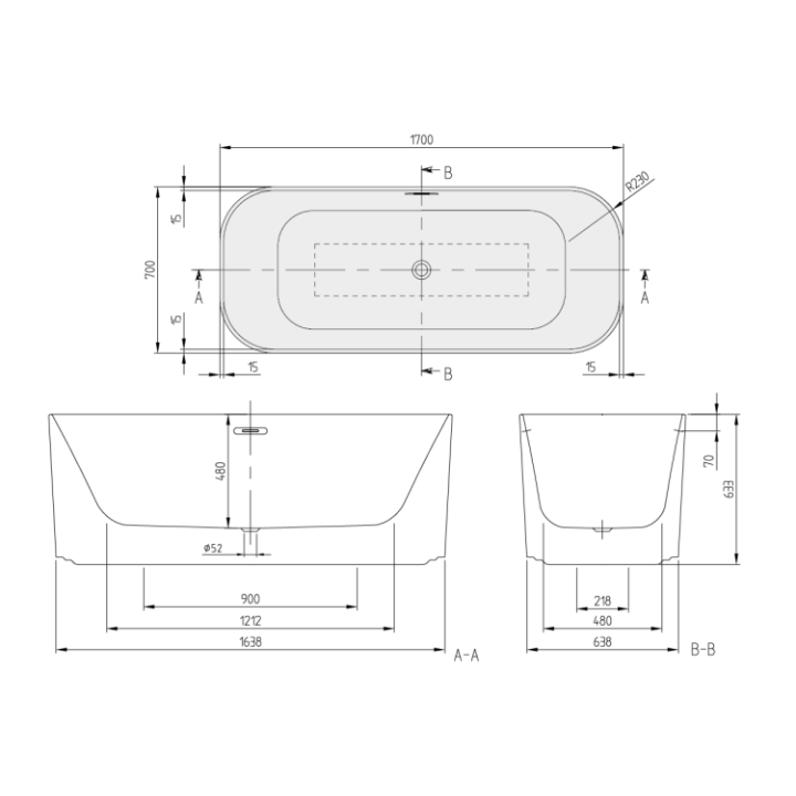 Villeroy&Boch UBQ177FIN7N100V1RW ванна 170x70