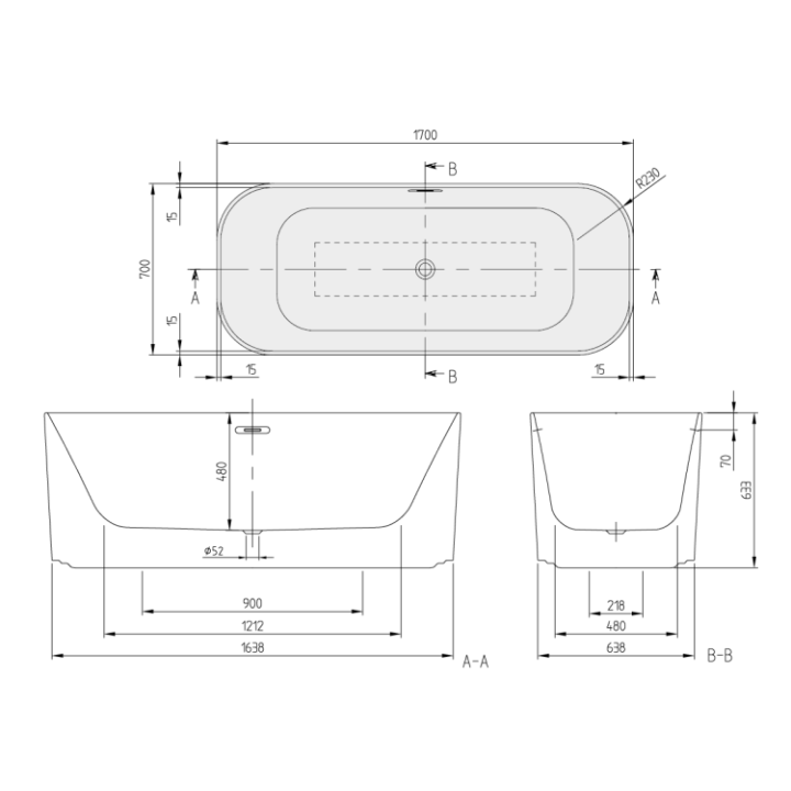 Villeroy&Boch Finion ванна UBQ177FIN7N300V3RW