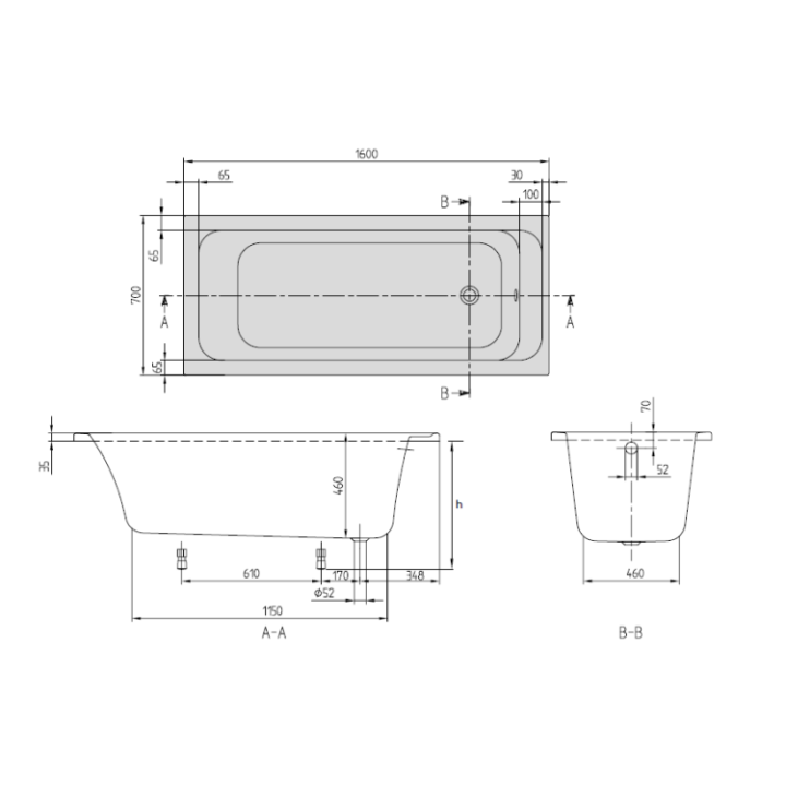 Villeroy&Boch UBA167ARA2V-01 ванна 160x70 см
