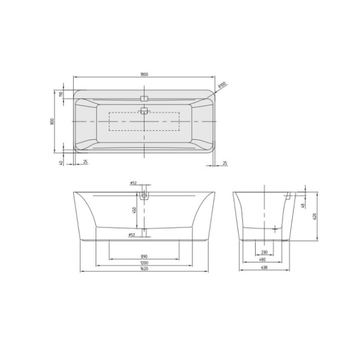 Villeroy&Boch UBQ180SQE9W2V-01 ванна 180x80