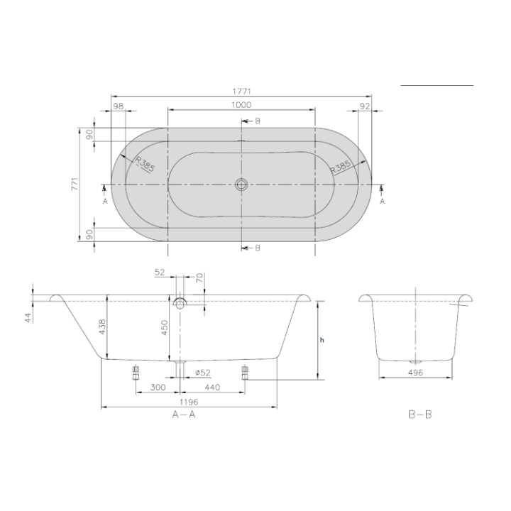 Villeroy&Boch UBQ180NEU7V-01 ванна 177.1x77.1