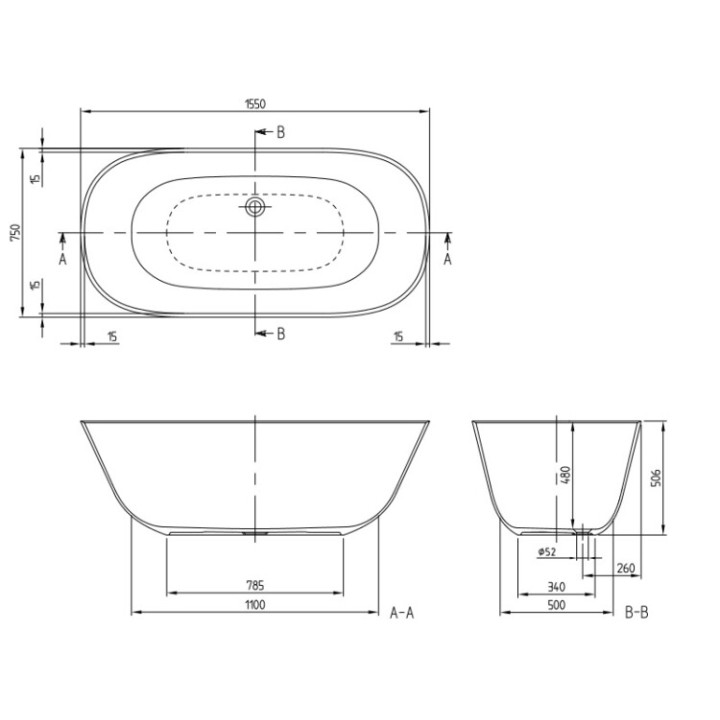 Villeroy&Boch UBQ155ANH7F2BCV-01 ванна 155x75 см