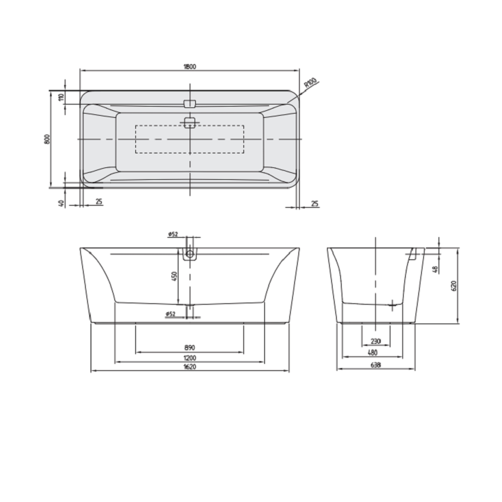 Villeroy&Boch UBQ180SQE9T2V-01 ванна 180x80 см