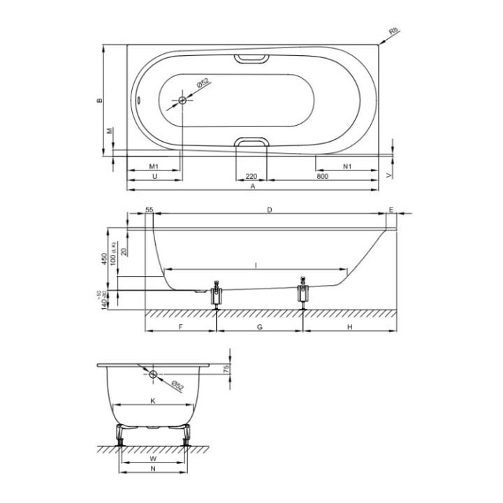 Bette 1251-440 PLUS Ванна 180x80 см, сталь