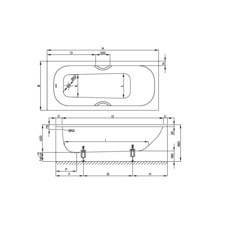 Bette 2950-000 AR PLUS AD ванна 180x80 см