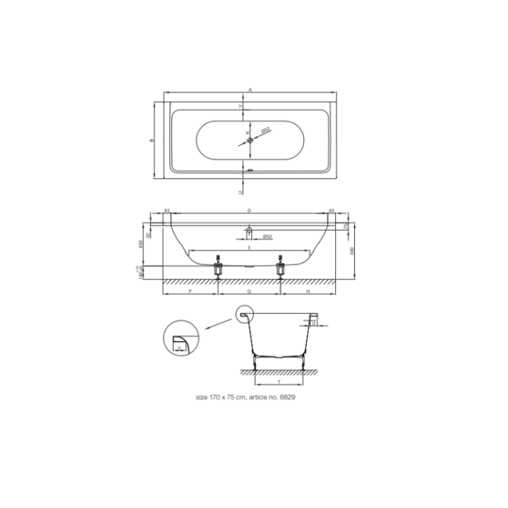 Ванна Bette 6831-000 PLUS 190x90 см