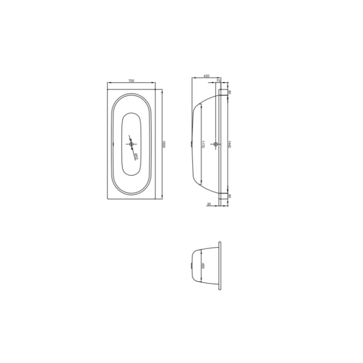 Ванна Bette 1220-000 PLUS 160x70 встраиваемая