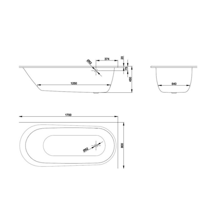Bette 1643-000 PLUS ванна встраиваемая 170x80