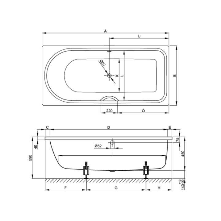 Bette 8856-000 AR PLUS ванна 180x80 встроенная