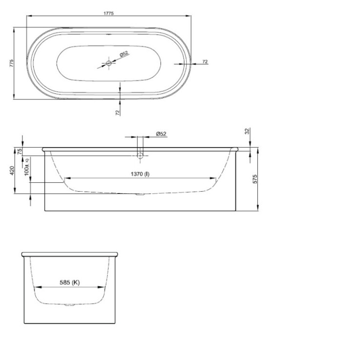 Bette 2740-000 CFXXSR ванна 177,5x77,5 белый