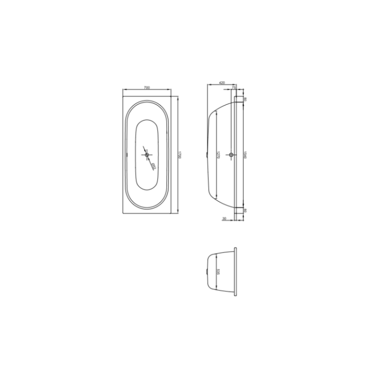 Ванна Bette 1730-000 PLUS 170x70 см сталь