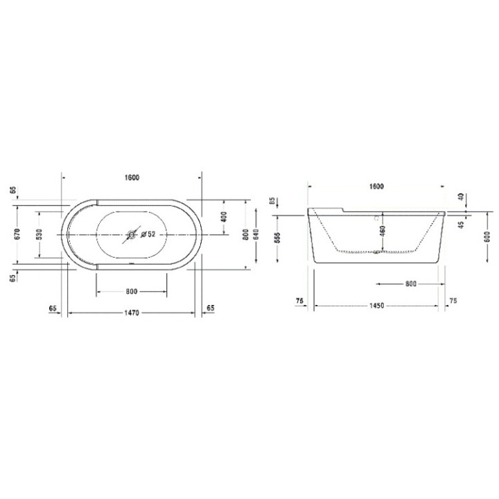 Duravit 700409000000000 ванна 160x80 белый