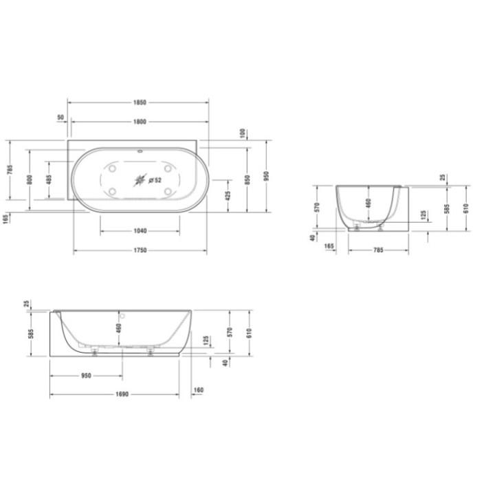 Duravit 700431000000000 ванна Luv 185x95 белый