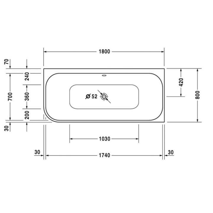Duravit 700317000000000 ванна Happy D.2 180x80
