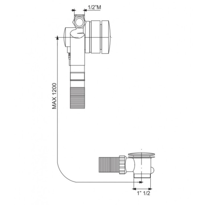 Fima F2003ERNS слив-перелив ванны Matt Black