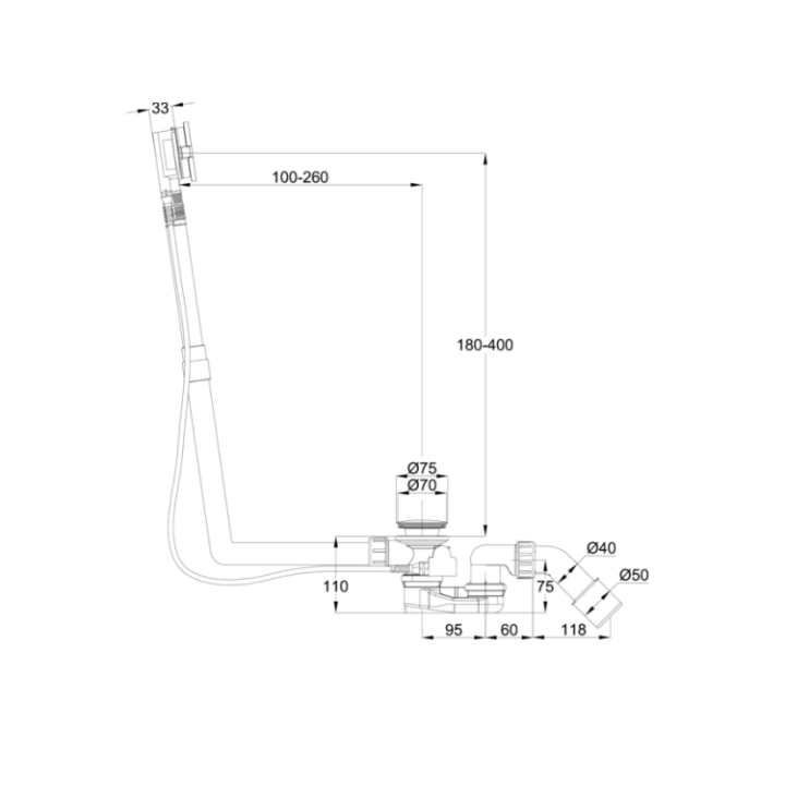 Bette B600-901 слив-перелив для ванны, Ø52, хром
