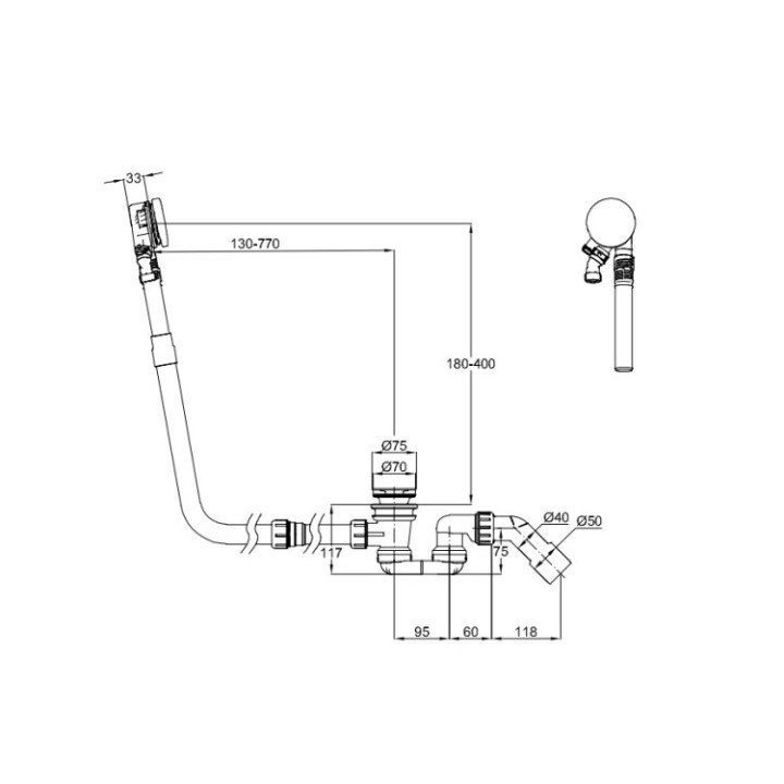Слив-перелив BetteMono Flow B641-002