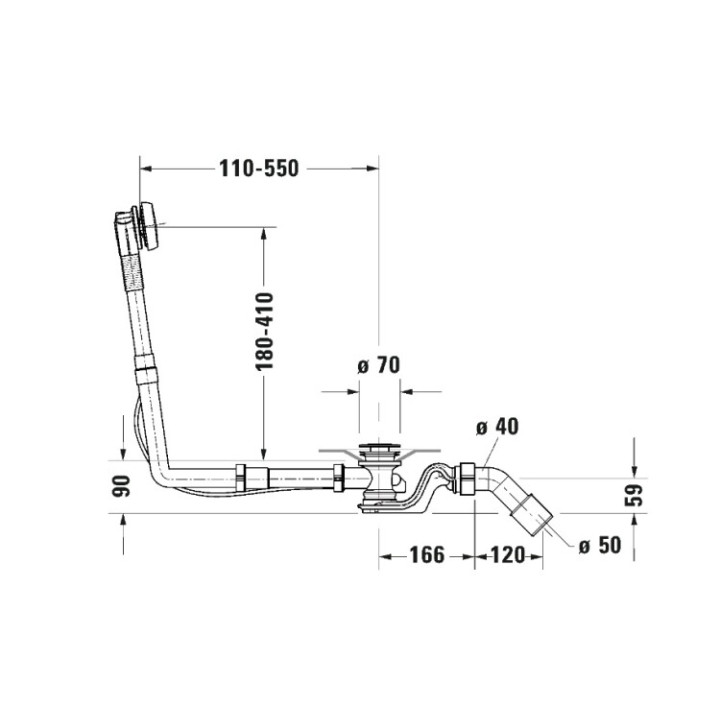 Duravit 792218000000000 слив-перелив для ванн