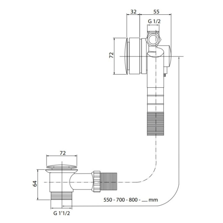 F2003EROR слив-перелив Fima Carlo Frattini для ванны