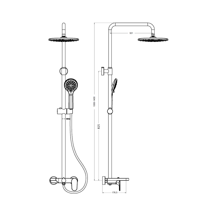 Boheme 458-B Spectre душевая система Black