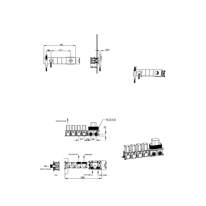 Boheme 132-SYS-MW душевая система, скрытый монтаж