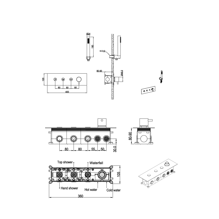 Boheme Fusion 130-SYS-CR душевая система Chrome