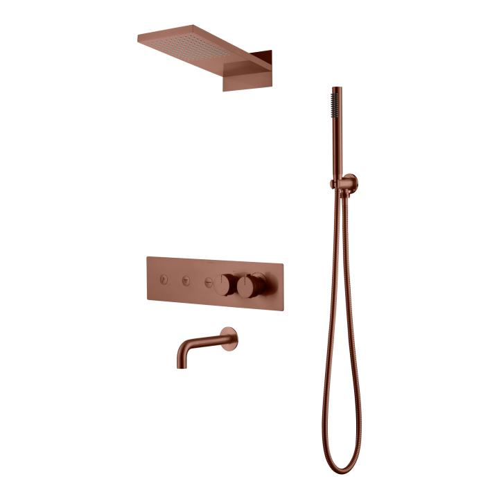 Душевая система Boheme 131-2-BRB, термостат, бронза