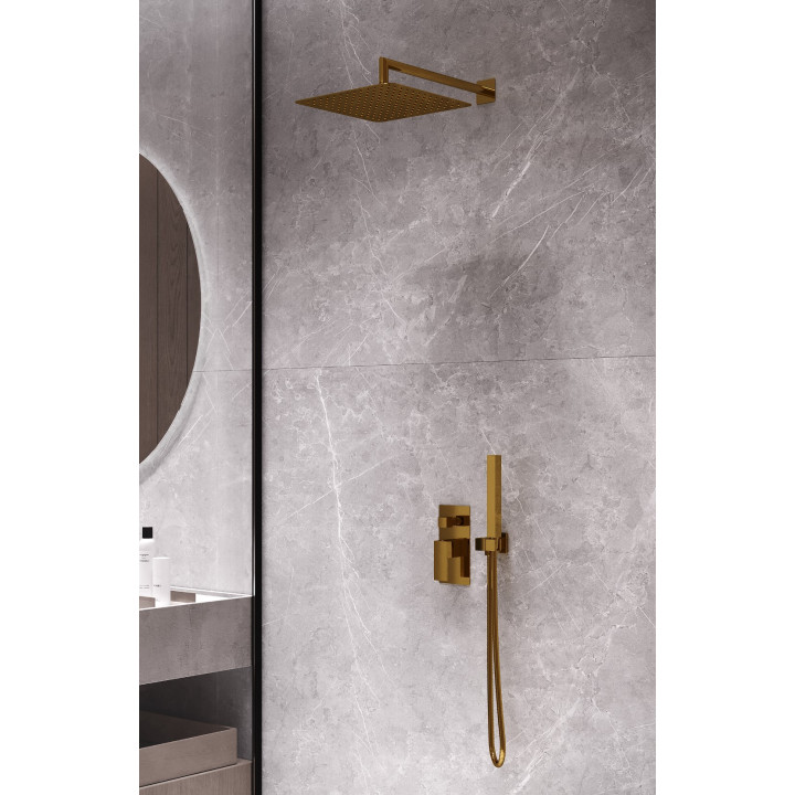 Boheme 474-3-MG душевая система Qubic Matt Gold