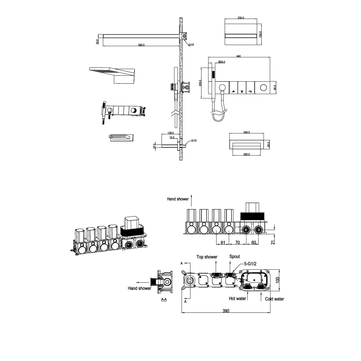 Boheme 132-2-NB душевая система скрытый монтаж